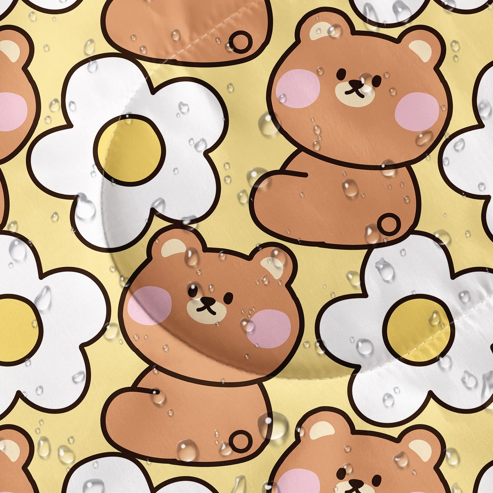 QOOMO kawaii bear sleeping bag zipper vent for temperature control