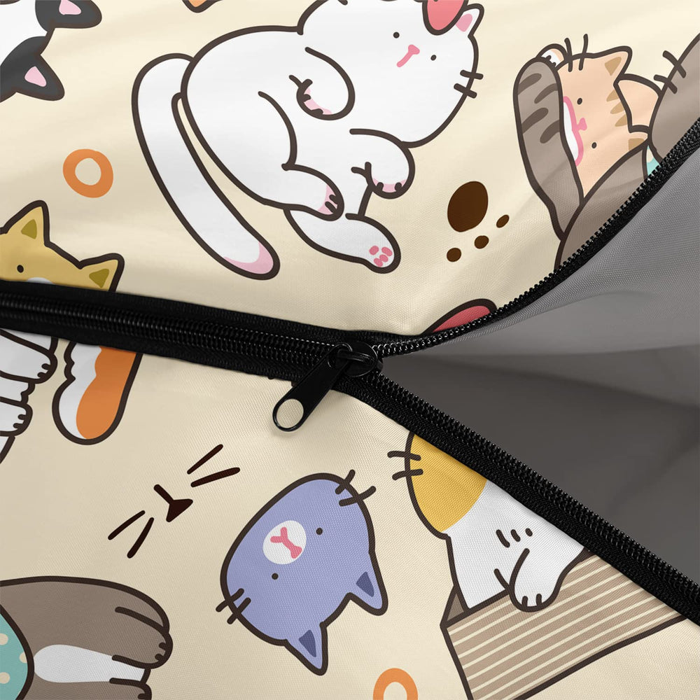 QOOMO kawaii cat sleeping bag lightweight and packable for easy travel
