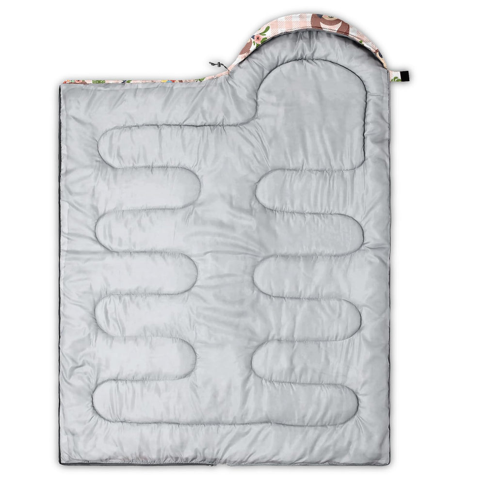 QOOMO sleeping bag suitable for both adults and kids on camping trips