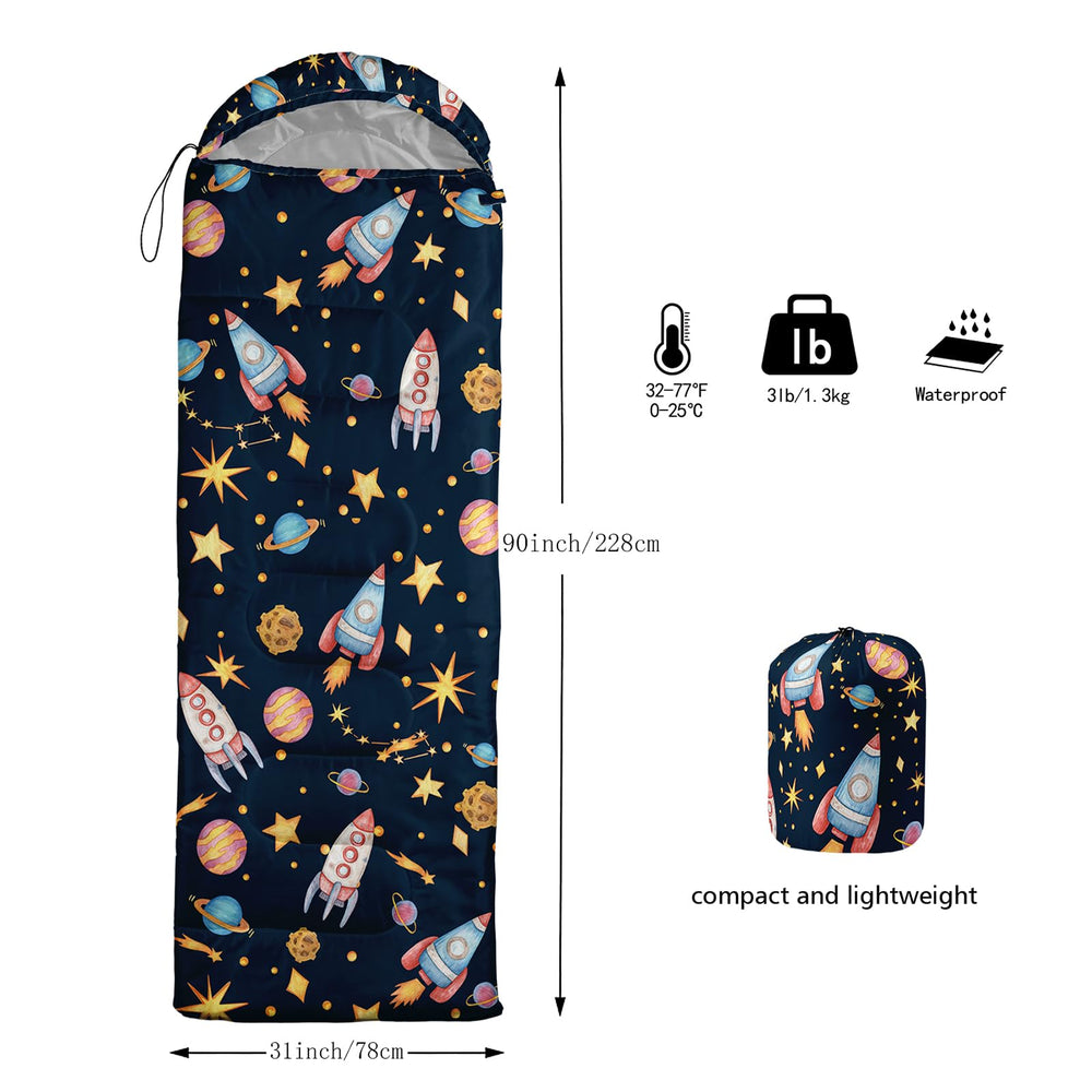 QOOMO Planet sleeping bag weighs about 3 pounds for portability