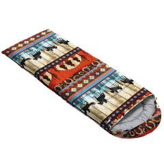 qoomo riding cowboy sleeping bag with drawstring hood for snug warmth