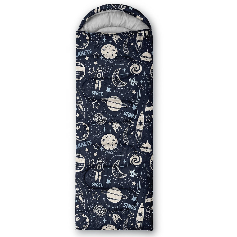 QOOMO Rocket Planet sleeping bag 31x90 inch size suitable for adults and kids
