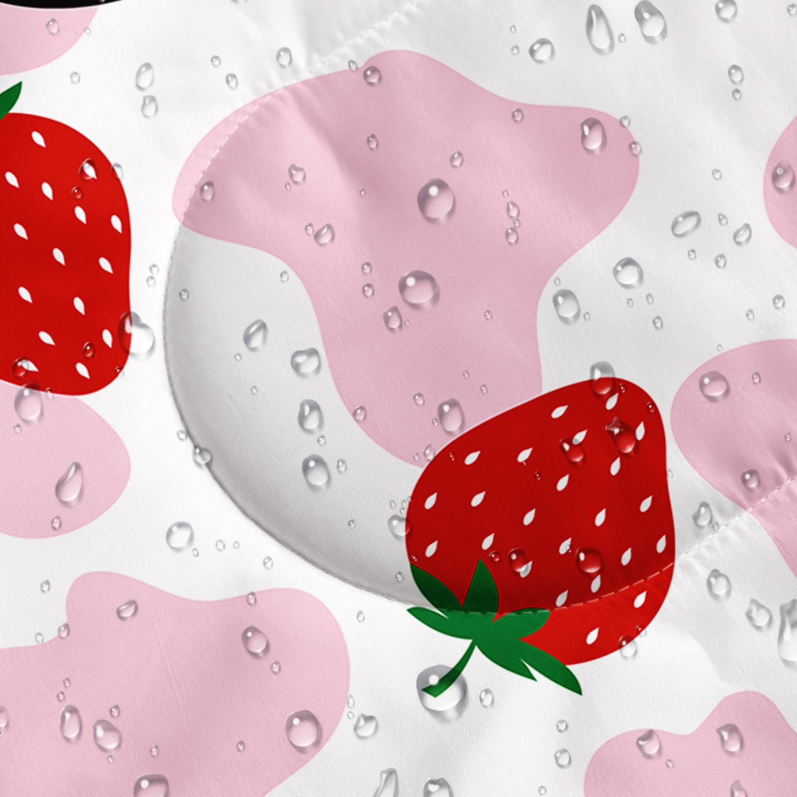 QOOMO Strawberry Axolotl bag waterproof fabric close-up
