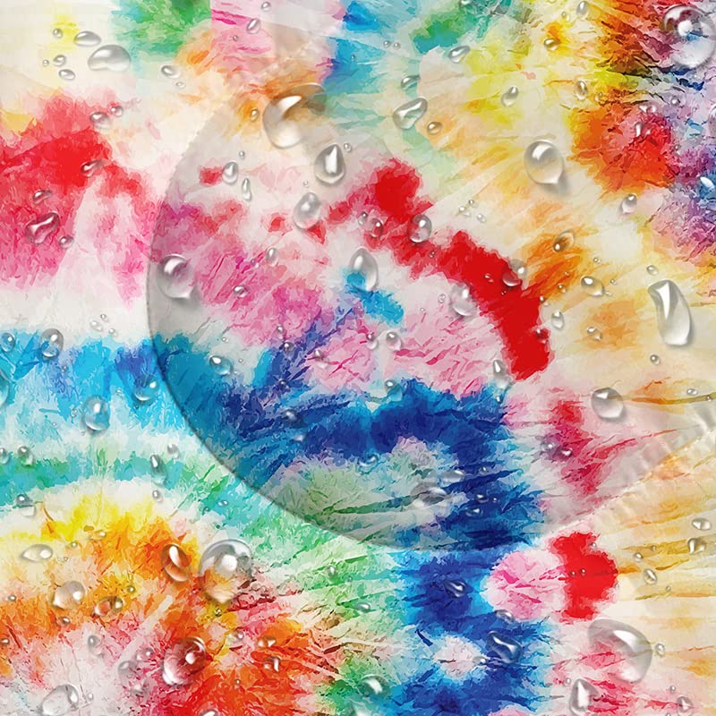 QOOMO tie dye rainbow sleeping bag zipper detail showing foot venting