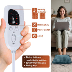 Qoosea foot warmer heat settings display for precise warmth