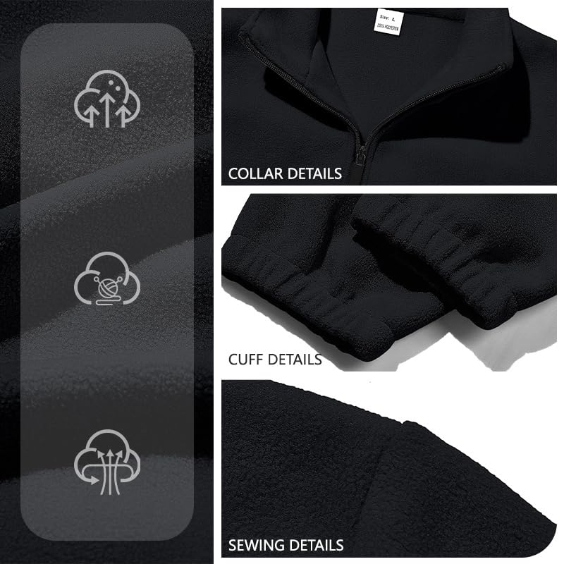 QOSOQ polar fleece jacket machine washable for easy care.