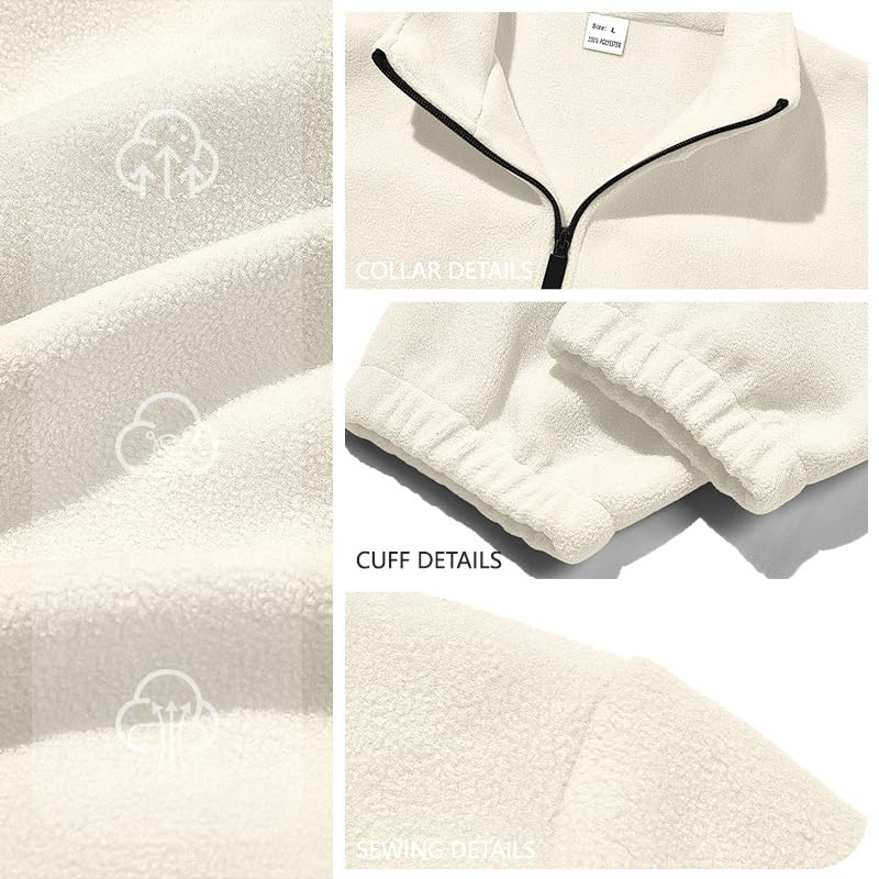 QOSOQ men's polar fleece jacket packable for travel.