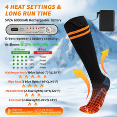 Qsocksy heated socks demonstrate easy care with battery removal.