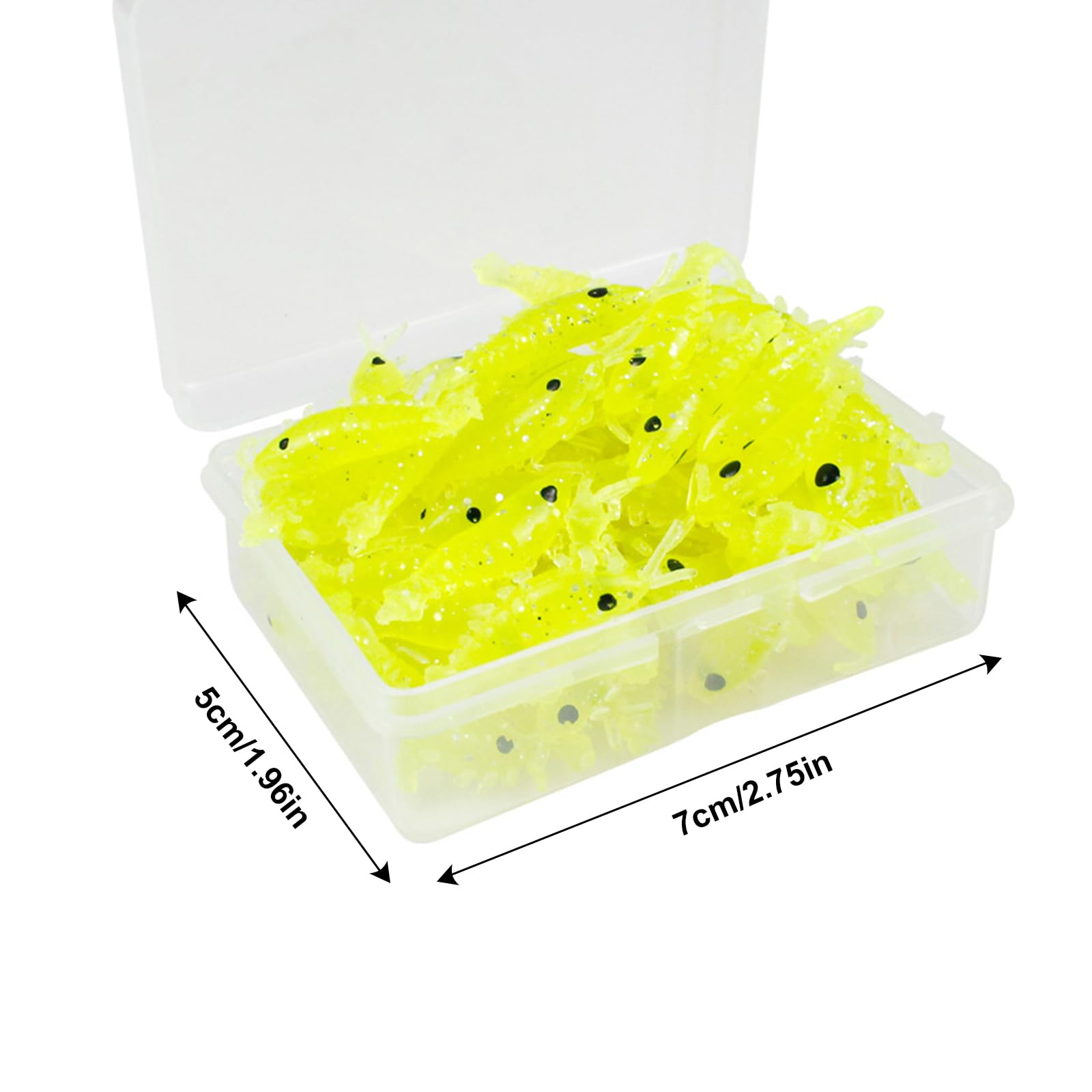 Qsvbeeqj soft shrimp lure compact storage box keeps lures organized