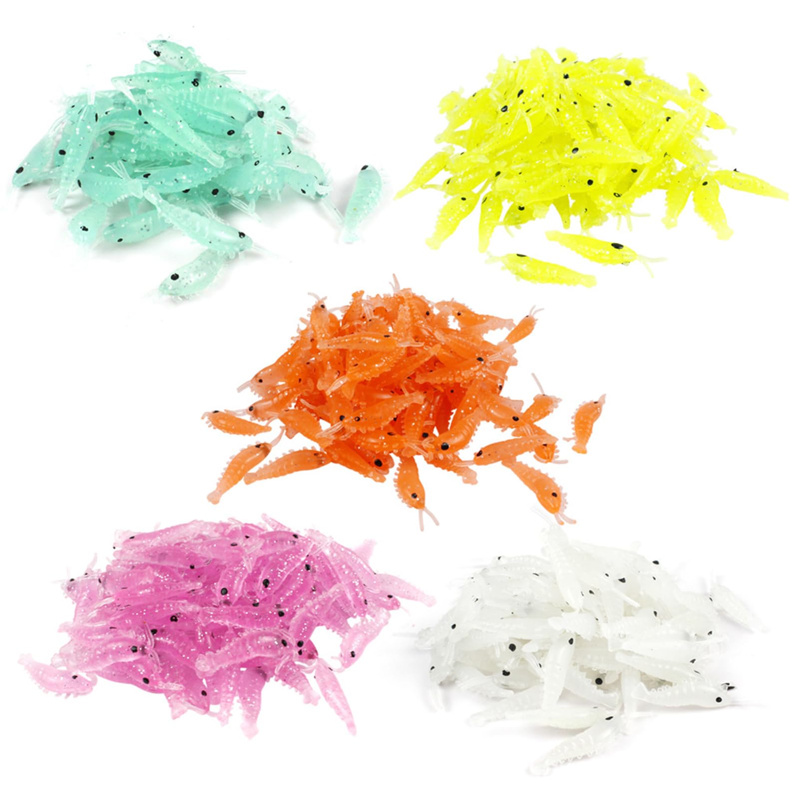 Qsvbeeqj soft shrimp lure luminous swimbait glows at depth