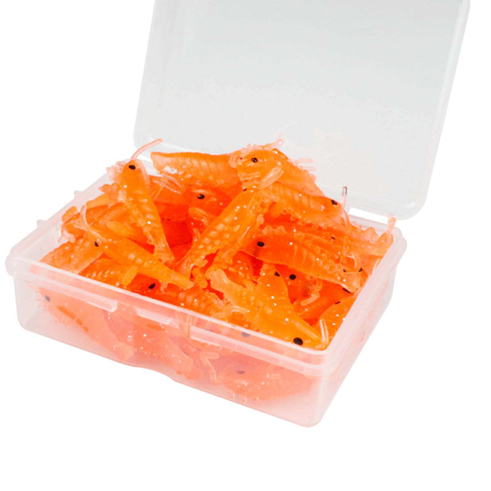 Qsvbeeqj soft shrimp lure orange swimbait with bright visibility