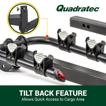 Rubber cradles and straps secure bikes without scratching finishes.