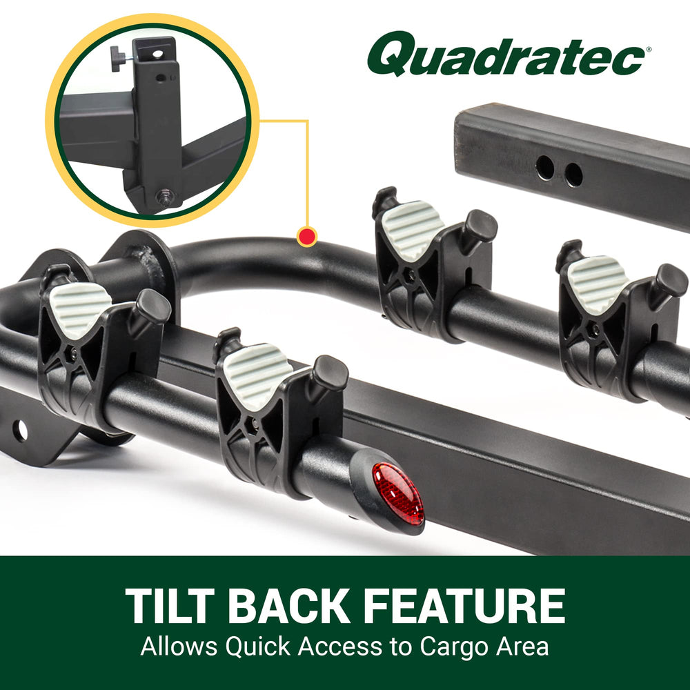 Rubber cradles and straps secure bikes without scratching finishes.