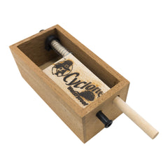 Quaker Boy Cyclone box call wood closeup, showcasing durable weatherproof design for turkey hunting.