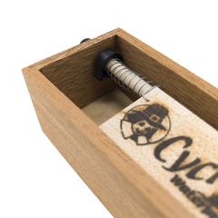 Quaker Boy Cyclone box call wood top-view, quiet performance without chalk or sanding.