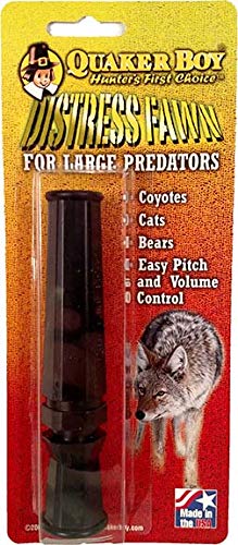 Quaker Boy Distress Fawn Predator Call Black packaging photo for compact field carry