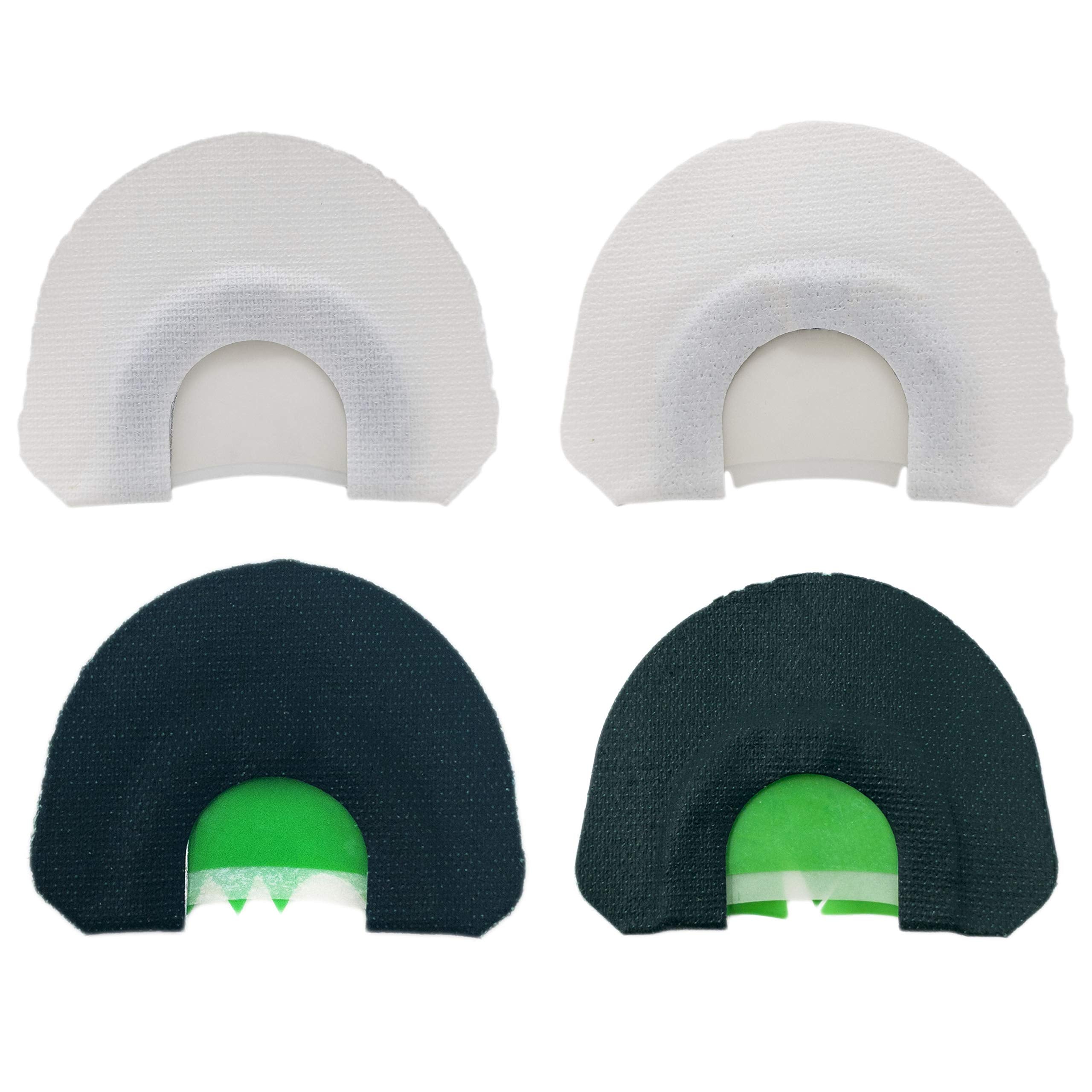 Quaker Boy Full Flock turkey mouth call set in white and green, versatile for all skill levels.