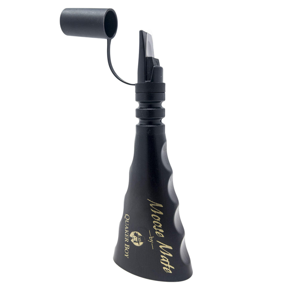 Quaker Boy Moose Mate Moose Call in black, front view for authentic moose calls.