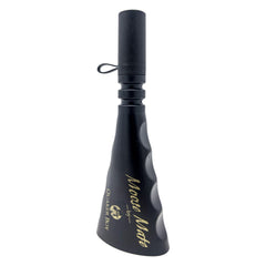 Quaker Boy Moose Mate Moose Call black, packaged view with lanyard included.
