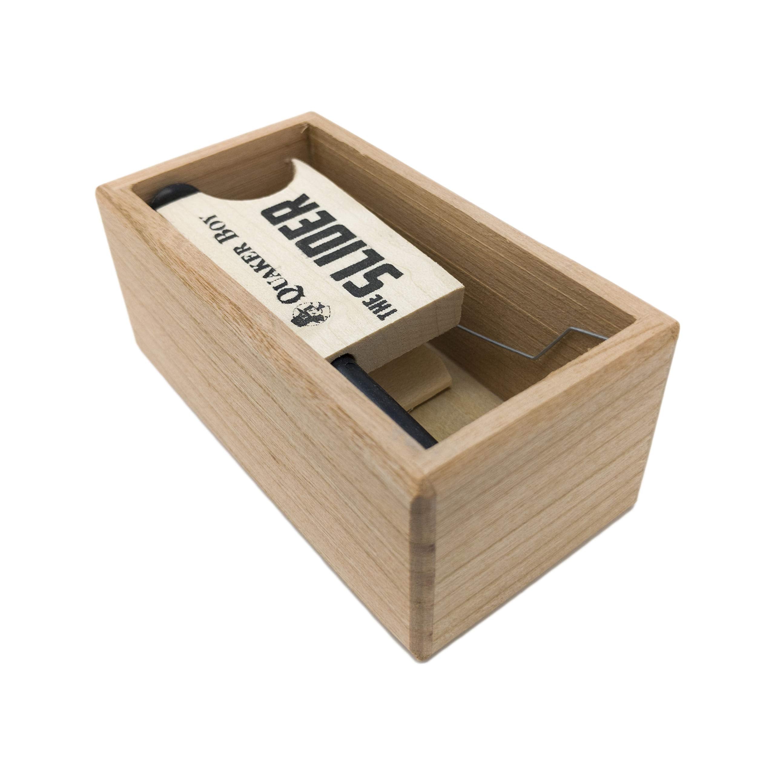 Quaker Boy Slider Box Call wood closeup highlights smooth surface.