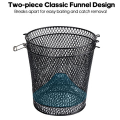 Crawfish bait trap showing two 1.4-inch entry holes