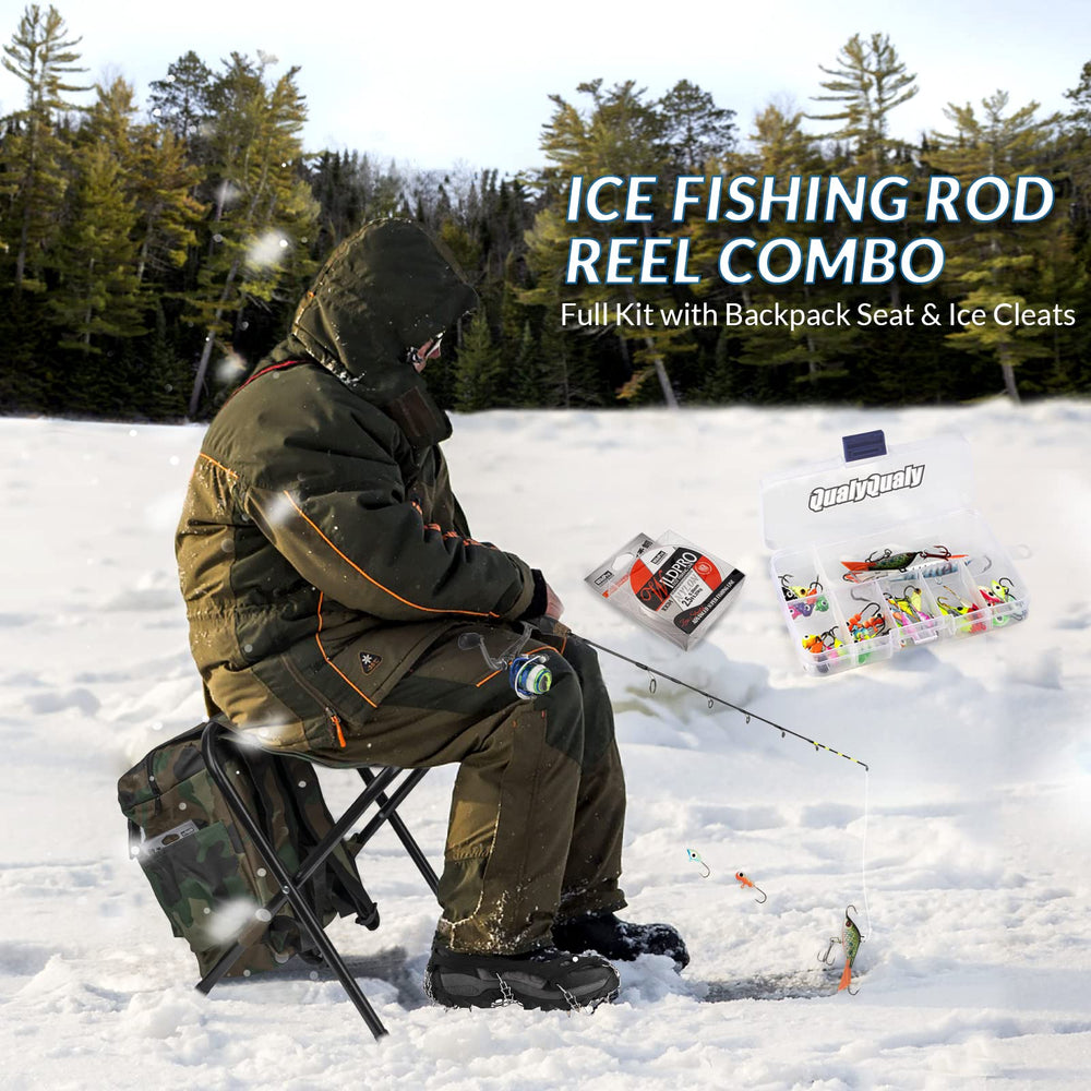 38-piece ice fishing jig assortment in plastic box