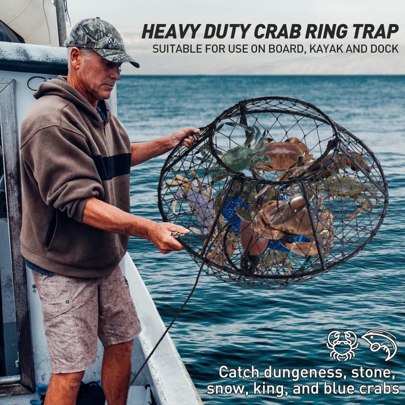 Two pack of QualyQualy crab ring trap nets for crabbing