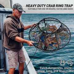 Crab ring trap net assembly showing frame