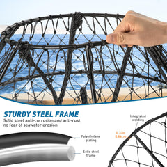 Vinyl-coated steel frame of crab net