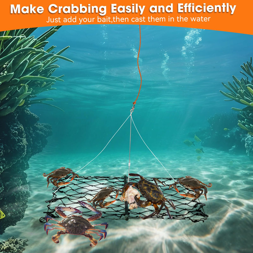 Package contents include crab trap, 33 ft PE rope, crab gauge and Balit Clip