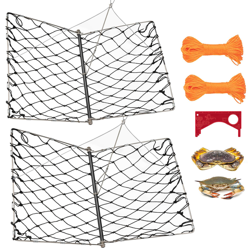 QualyQualy crab trap foldable 2-set design for easy transport and storage.
