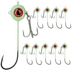 QualyQualy Crappie Jig Heads Glow 10-Pack - main product image