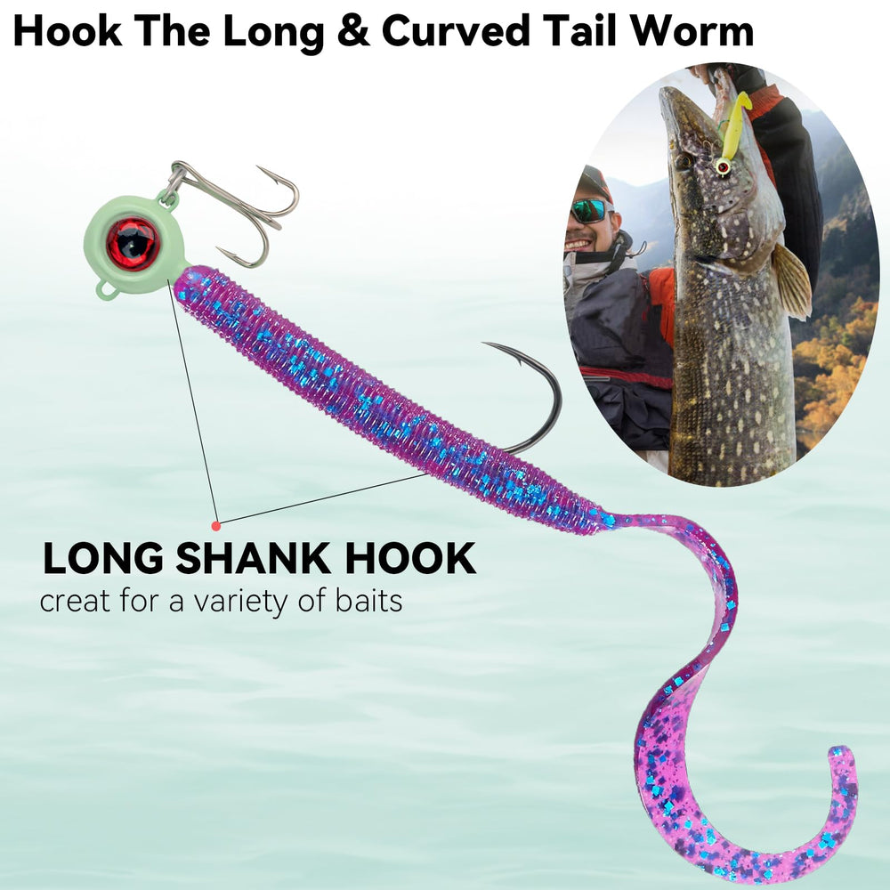 Barbed hook for easy bait mounting
