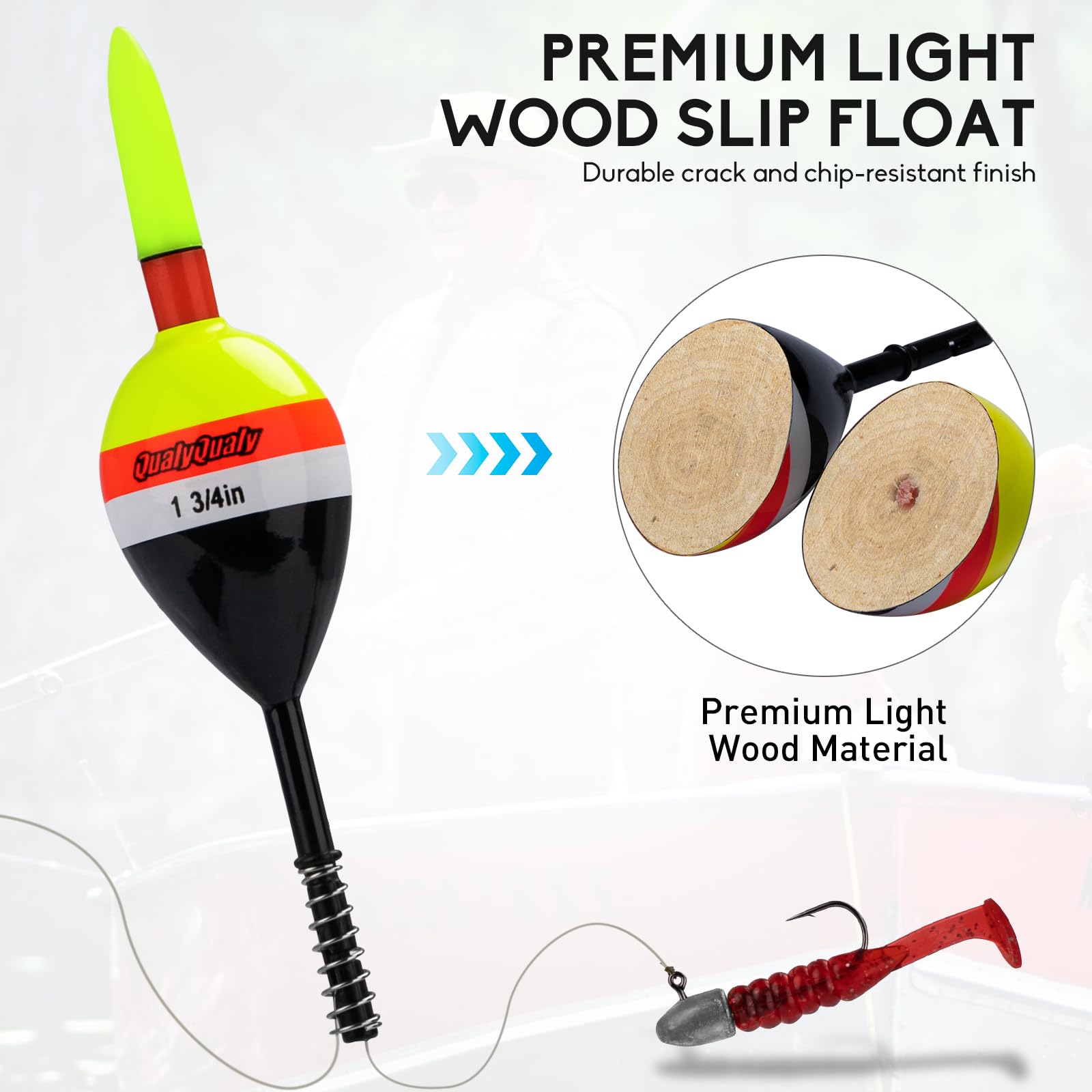 QualyQualy LED lighted slip bobber blue color close-up