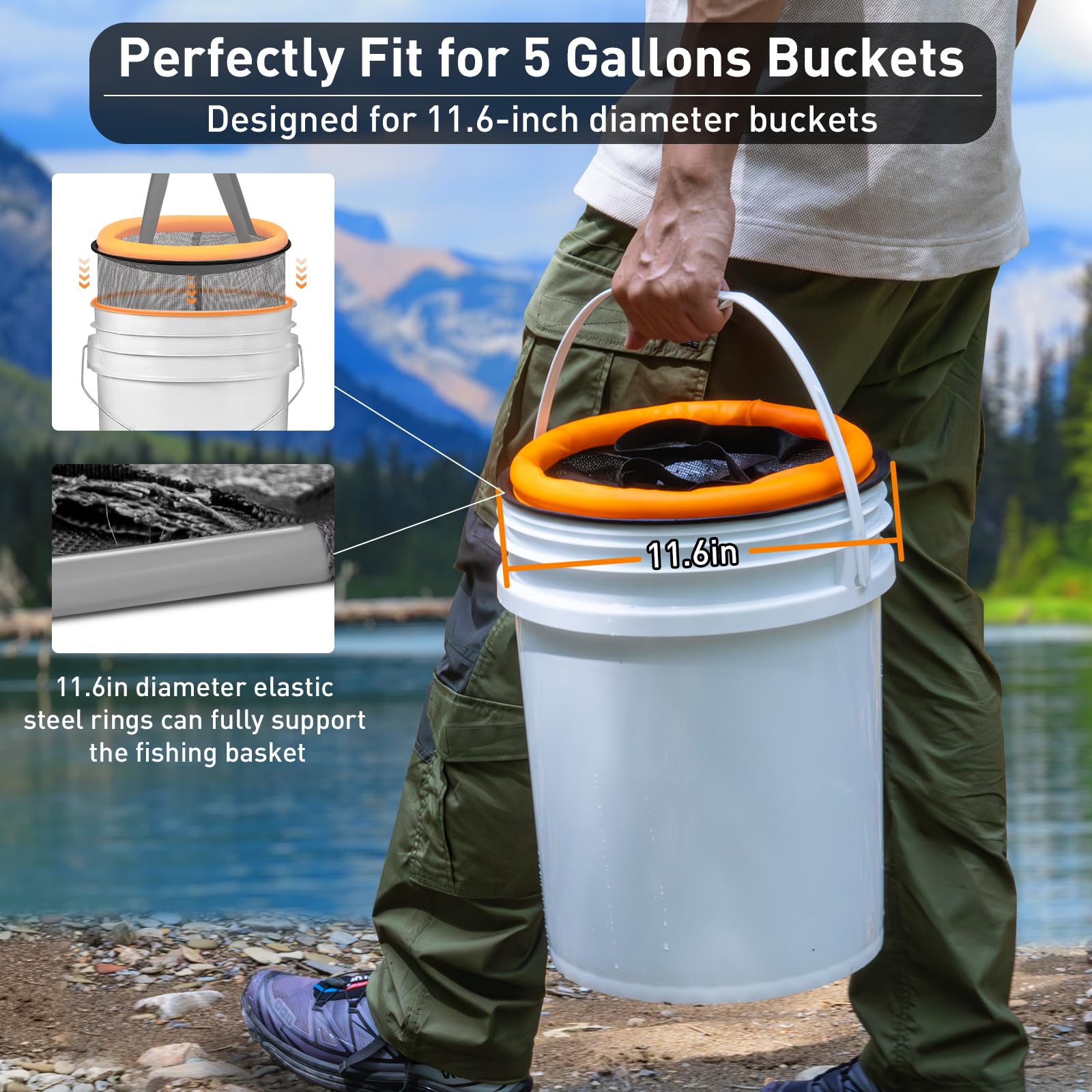 Basket folded flat for compact storage with carry bag