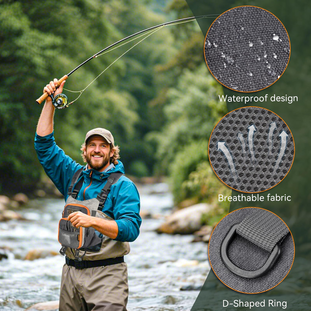 QualyQualy Chest pack stores two fly boxes for organized outings.