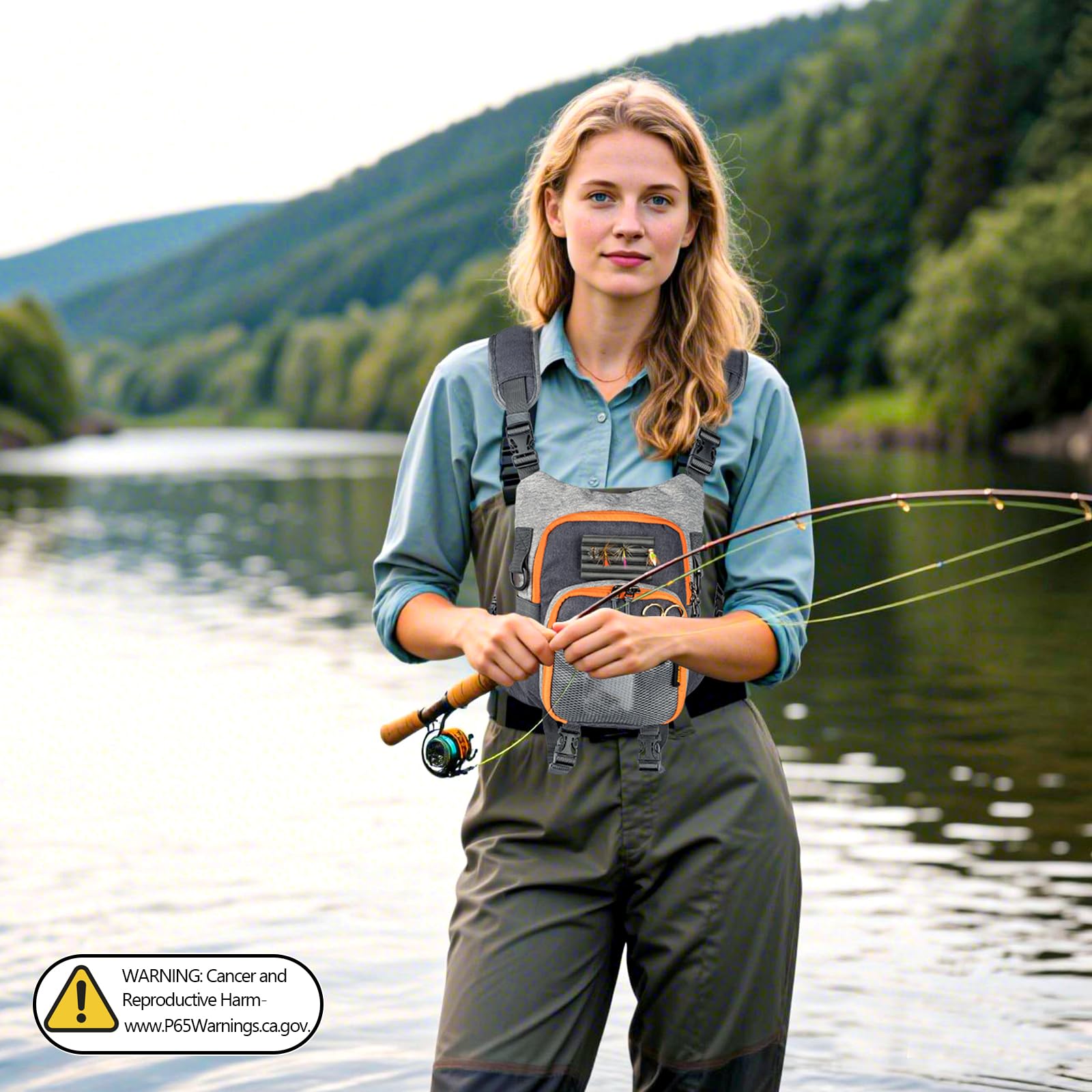 QualyQualy Fly Fishing Pack workstation open enables quick access to flies and spools.