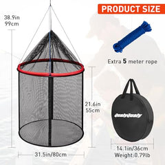 Fish-friendly polyethylene mesh and reinforced edge for safety