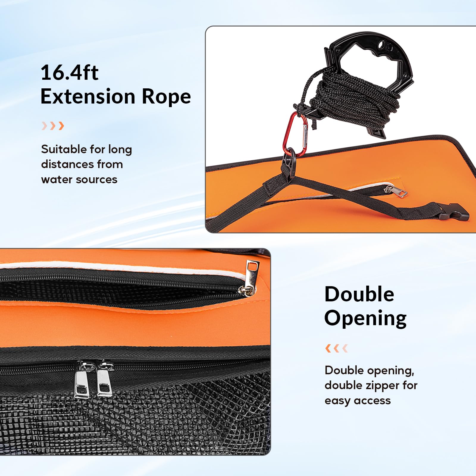 QualyQualy Foldable Fishing Basket stored compactly in carry bag.
