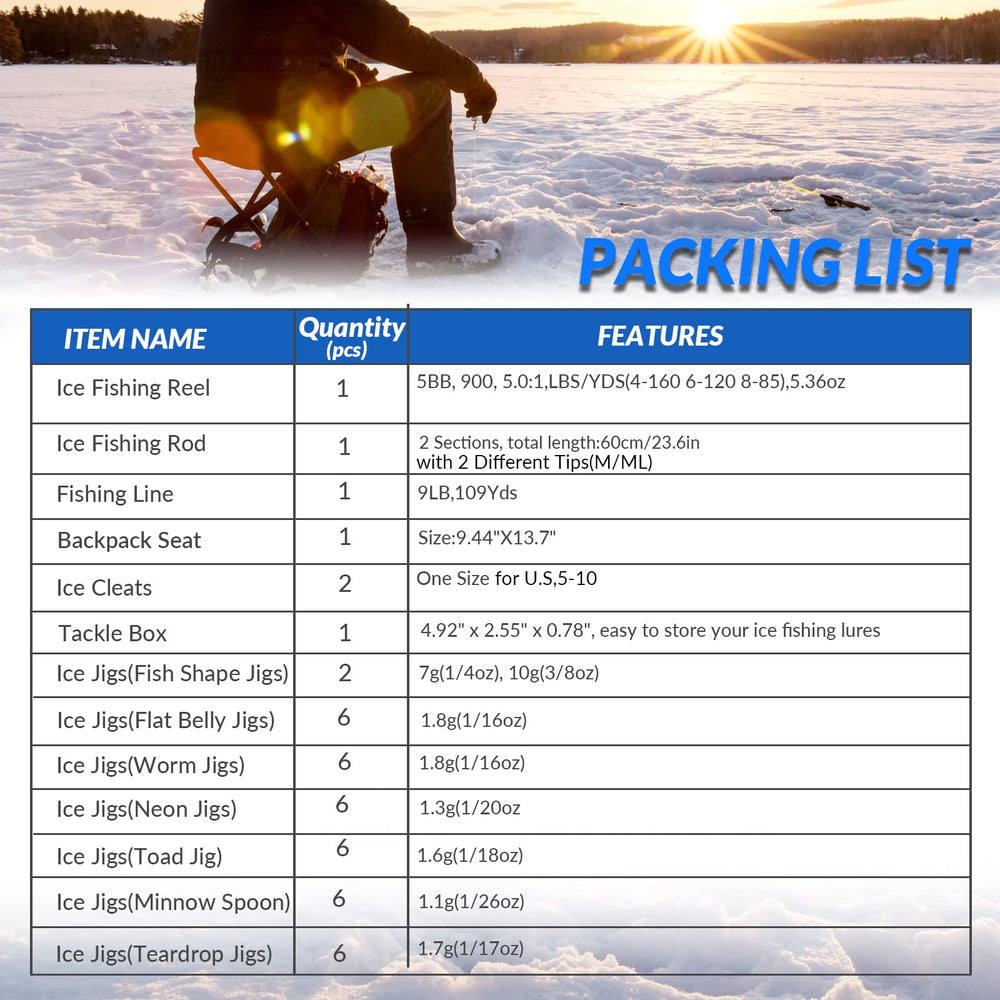 Complete QualyQualy ice fishing kit ready for use