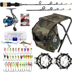 QualyQualy ice fishing rod and reel combo on display