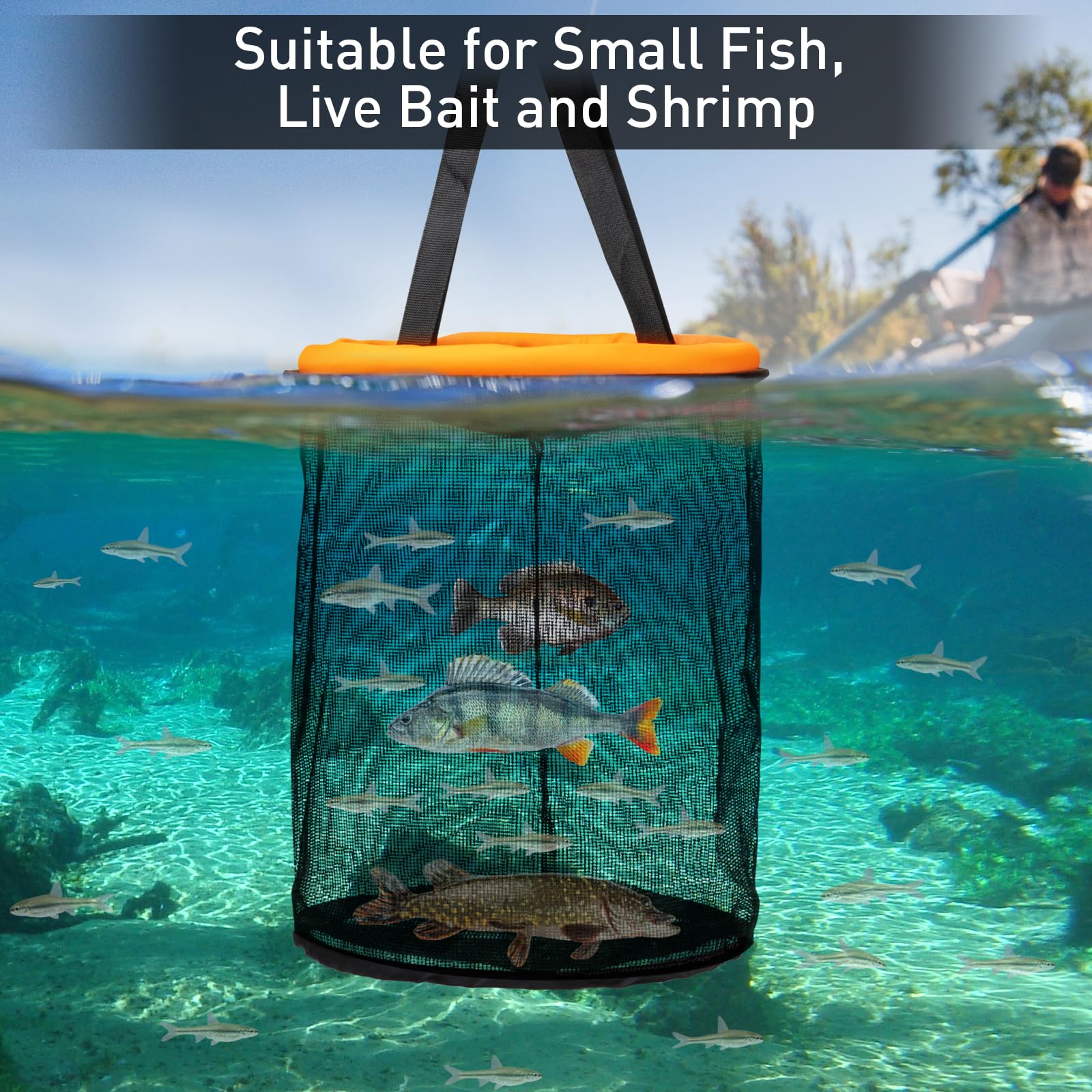 Portable minnow bucket accessory for freshwater and saltwater