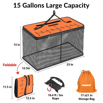 QualyQualy Reinforced-edge basket emphasizes durability on fishing trips.