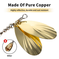 QualyQualy spinner bait stainless steel components closeup demonstrate corrosion resistance.