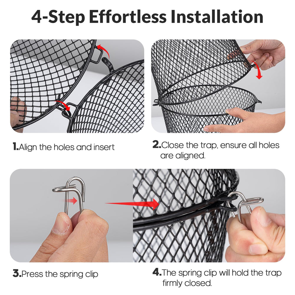 Two-piece design designed for easy baiting and storage