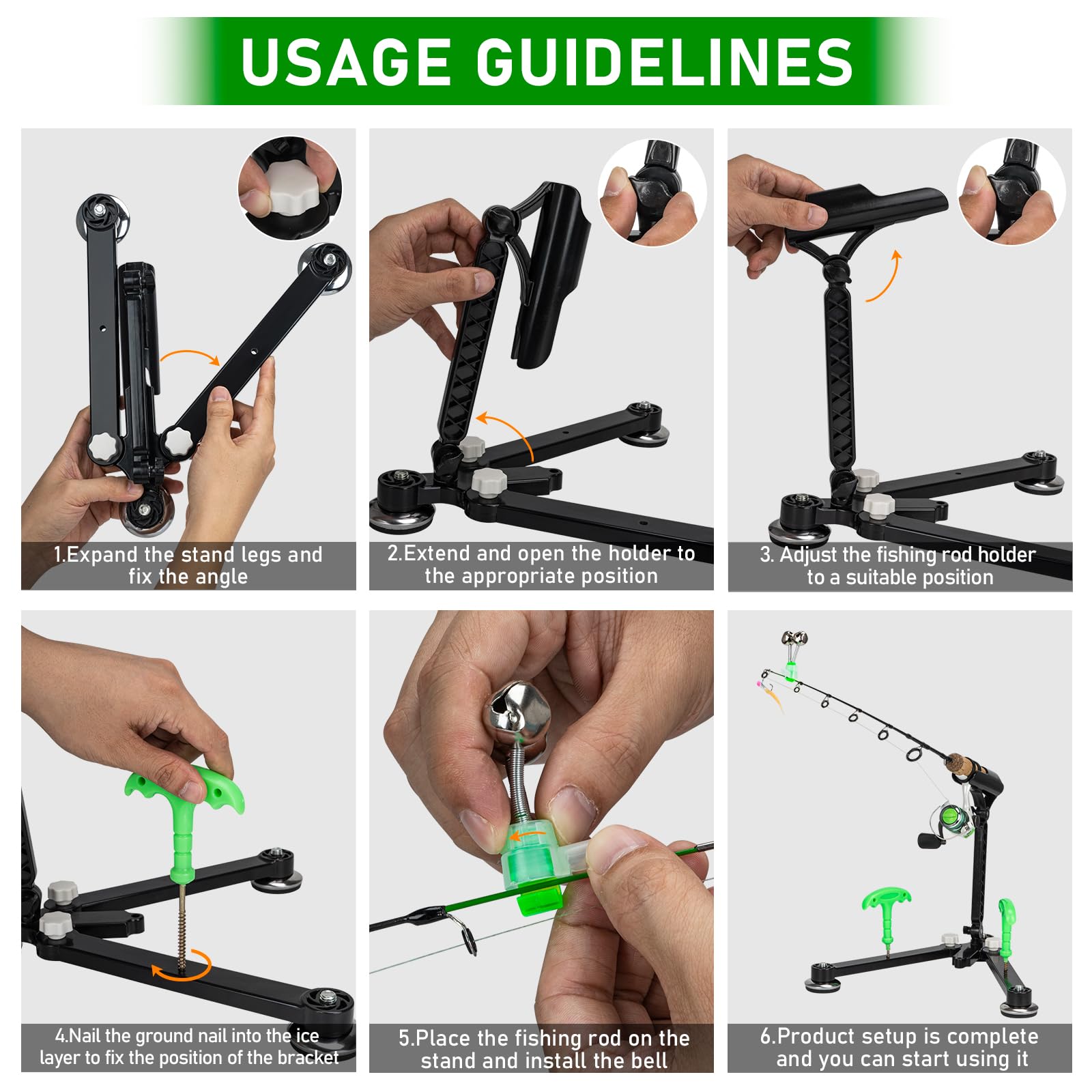 QualyQualy two-pack ice rod holders ready for multiple holes