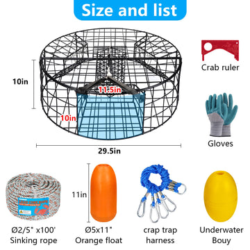 Crab gauge measure included in the kit