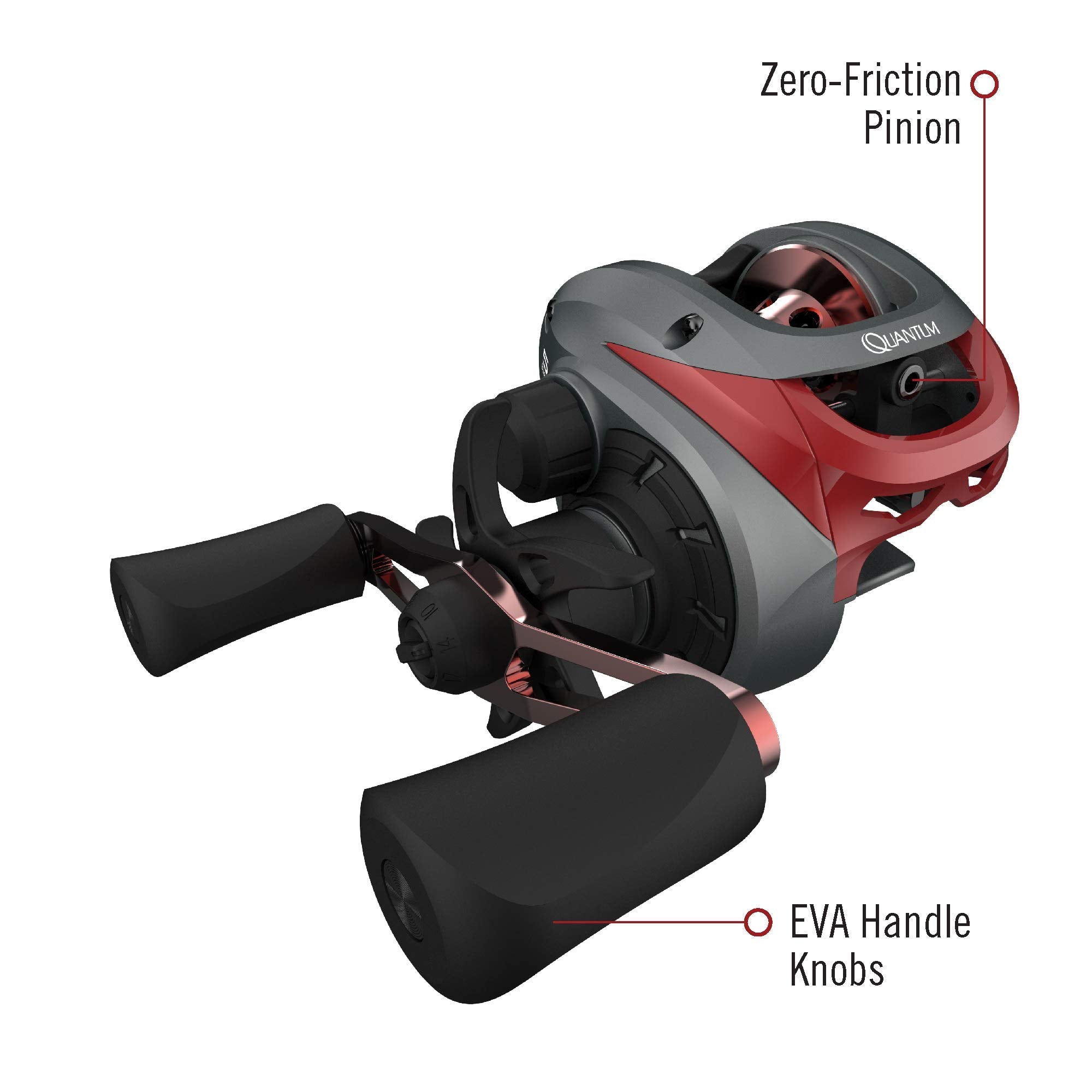 Quantum Pulse reel in lightweight graphite frame for all-day fishing comfort.