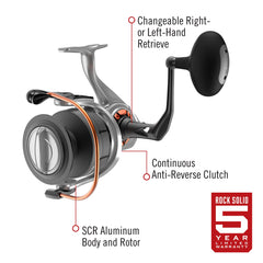 Quantum Reliance forged spool highlights smooth line release and strength.