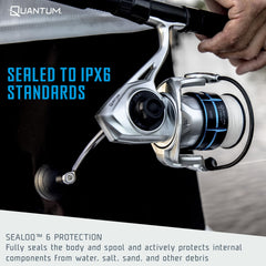 Close-up of Quantum Strive 8000 drag setup